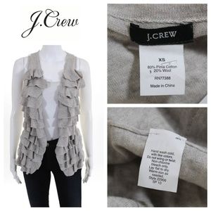 J.Crew Grey Open Front Cascade Tiered Shell XS